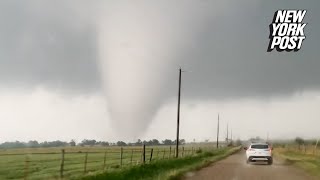 At least 11 killed as powerful tornadoes devastate Texas town blast Oklahoma and Arkansas [upl. by Hadihahs]