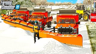 HUGE WINTER SNOW STORM 24quot DEEP  CITY PLOW TRUCKS  FARMING SIMULATOR 22 [upl. by Annice825]