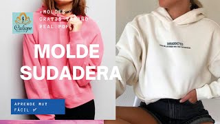 DIY  PolerónSudadera de hombro caído dama  MOLDES GRATIS paso a paso [upl. by Christin]