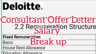 Deloitte Consultant Salary  Deloitte Offer Letter Salary Break up  Deloitte Jobs Salary in India [upl. by Flessel985]