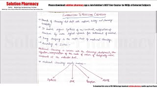 Class 01 Introduction to Medicinal Chemistry  Medicinal Chemistry01  BPharma 4th Semester [upl. by Magda]