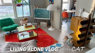 Vlog 거실 인테리어이케아 새테이블 새의자로 교체 제 가구 구독자 당근해요트롤리 공구 [upl. by Busch]