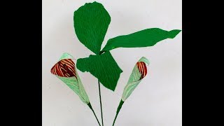 How to make Paper Flower JackinthePulpit \ Arisaema triphyllum flower 165 [upl. by Kriss264]