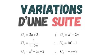 Suites  Sens de variations  monotonie dune suite [upl. by Aleka]