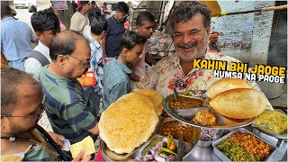 eating Level 3000 North Indian Street Food 😍 Gupta G Chole Bhature Bachulal Paneer Pakora Sabudana [upl. by Hach]