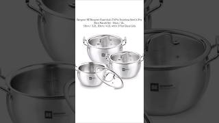 Unboxing Bergner Essentials TriPly Stainless Steel 6 Pcs Rice Handi Set bergner shorts review [upl. by Ikila]