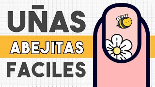 ¡LISTAS EN 5MIN · UÑAS ABEJITAS FÁCILES 🐝 [upl. by Ajidahk]