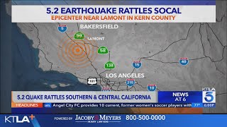 Magnitude 52 earthquake strikes Southern California [upl. by Ayotahc538]