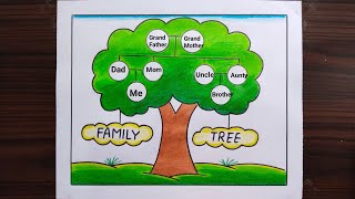 Family Tree  How to Make Family Tree Easy Step  Family Tree Project Ideas  Family Tree Drawing [upl. by Submuloc]