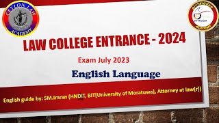 Law college entrance 2024 English Language Introduction Class  5th Feb 2023 [upl. by Anaeg750]