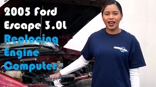 2005 Ford Escape PCM replacement tutorial by Flagship One [upl. by Yrkcaz14]