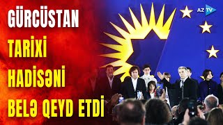 Gürcülər tarixi seçimini etdi Tbilisidə seçkidən sonra bayram abhavası [upl. by Introc]