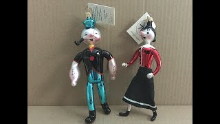 Christopher Radko Popeye amp Olive Oyl Christmas Ornaments Set [upl. by Nadia]