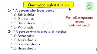 one word substitution 1 for all competitive exams EnglishacademybyDeepak KR [upl. by Levinson171]