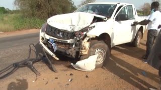 Accident survenu sur la route de Tivaouane Le chauffeur de Camion sauve des vies [upl. by Kajdan]