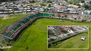 DRONE 580 Destrozado y abandonado estadio Félix ‘Nacho’ Millán de Yabucoa a 4 años de María [upl. by Lais]