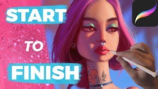 How to Paint in PROCREATE  Painting a Portrait from Start to Finish [upl. by Beatrix]