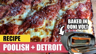 POOLISH DETROIT Pizza Recipe Baked in OONI VOLT [upl. by Christel]