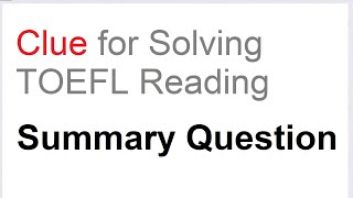 TOEFL summary question [upl. by Kristofor]