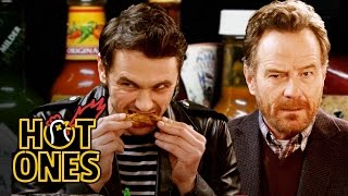 James Franco and Bryan Cranston Bond Over Spicy Wings  Hot Ones [upl. by Natanhoj]