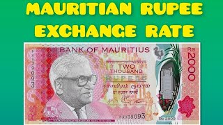 Mauritian Rupee MUR Exchange Rate  Euro  Dollar  Pound  Ariary  Taka  INR  CAD  AUD  CHF [upl. by Saretta]