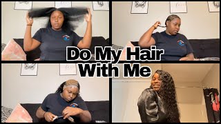 Do My Hair With Me 4x4 Closure Sew In wWater Wave Hair THIS IS NOT A TUTORIAL [upl. by Clarinda]