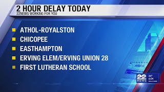 LIST Closings and delays due to snowfall in western Massachusetts [upl. by Delos]