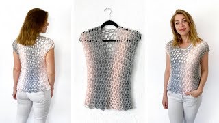 CROCHET TOP MADE WITH SCARFIE YARN  FREE CROCHET PATTERN [upl. by Channa]