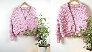 Crochet Bomber Cardigan Tutorial [upl. by Ahsyad]