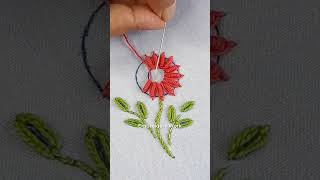 Hand embroidery bullion knot stitch botanical flower design tutorial rose bordado embroidery 3 [upl. by Dragon264]