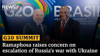 G20 Summit  Ramaphosa raises concern on escalation of Russias war with Ukraine [upl. by Vandervelde]