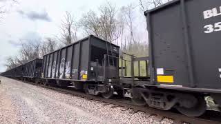 CN 8876 leads U702 full throttle into North Bessemer [upl. by Latsyk]