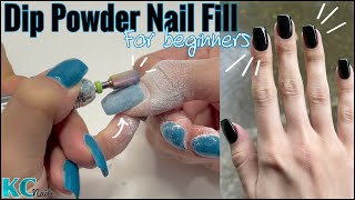 HOW TO Dip Powder Nail Fill In For Beginners  Nail Rebalance With Dip Powder  EFiling Nails [upl. by Anawaj]