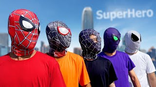 PRO 5 SUPERHERO TEAM  Hey SpiderMan  Go To Trainning Nerf Gun   Funny Action Real Life [upl. by Uttasta985]