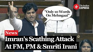 Congress MP Imran Pratapgarhis Jibe At Nirmala Sitharaman Smriti Condemns Politics of Religion [upl. by Adnertal]