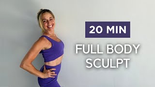 20 MIN FULL BODY SCULPT  low impact pilates style light weights  The Shed Movement [upl. by Ydissahc631]