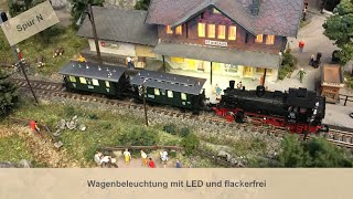 Modelleisenbahn Einbau LED Wagenbeleuchtung [upl. by Collayer161]