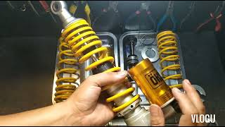 OHLINS suspension orig Nmax V1 rebuild and review [upl. by Rollins823]