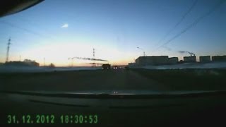 Russian meteor Amazing video of explosion as seen by drivers in Urals region [upl. by Nylirad865]