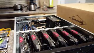 Ethereum Rackmount Miner 6 GPU Rosewill 4u  Quick Build [upl. by Alimaj]