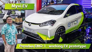 Perodua EMO1 Myvi EV prototype  electric P2 coming 2025 under RM100k [upl. by Ayanal]