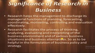 Business Research and its Significance [upl. by Buroker]