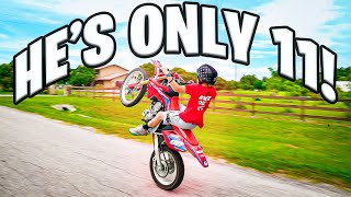 Giving An 11 Year Old My CRF150R  Braap Vlogs [upl. by Edylc41]