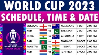 World Cup 2023 Schedule Full schedule with date time and venues [upl. by Eldon989]