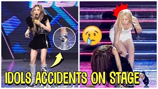 Kpop idols Accidents And Fail On Stage Most Shocking Moments [upl. by Annavoj]