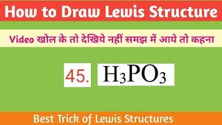 45 Lewis Dot Structure of H3PO3  How to Draw Lewis StructuresClass 11 Chemistry Chemical Bonding [upl. by Galatia]