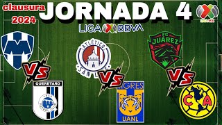 JORNADA 4  Fechas horarios y canales ✨ Liga mx clausura2024 [upl. by Kele99]