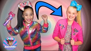 Cali Transforms into JoJo Siwa  Calis Playhouse [upl. by Rilda694]