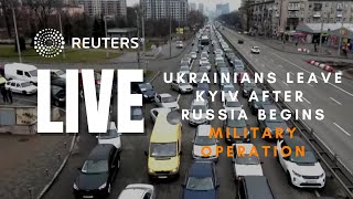 LIVE Ukrainians leave Kyiv after Russian forces begin a military operation in Ukraine [upl. by Jaclyn]