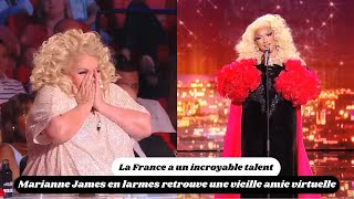 La France a un incroyable talent  Marianne James en larmes retrouve une vieille amie virtuelle [upl. by Mapel]